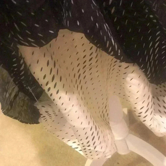 Kay Unger Black and White Silk Midi Dress with Double Lined Slip -Size 12 - Picture 8 of 10